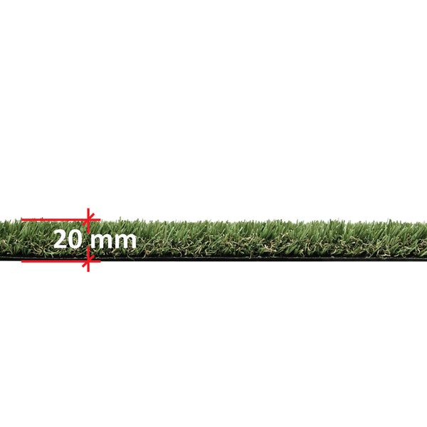 Emerald County Tapete de césped artificial verde precortado, 20 mm, 7,38 pies x 11,68 pies
