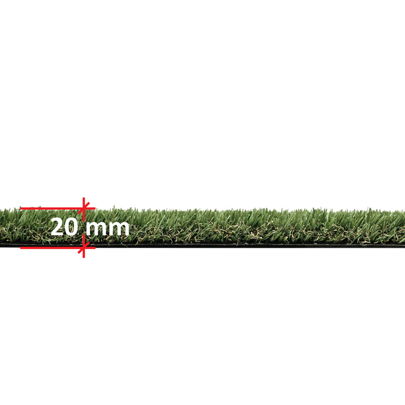 Emerald County Tapete de césped artificial verde precortado, 20 mm, 3,74 pies x 8,66 pies