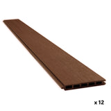 Composite Fence Series 6 ft. x 6 ft. Maple Brown Brushed Fence Panel (12-Pack)