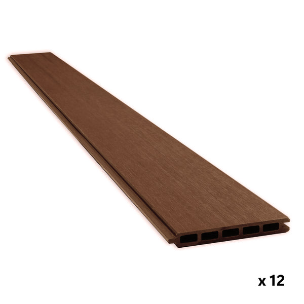 Composite Fence Series 6 ft. x 6 ft. Maple Brown Brushed Fence Panel (12-Pack)