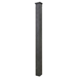 6' Single Extruded Composite Fence Series Composite Surface Mount Fence Post Black with Steel Base Insert
