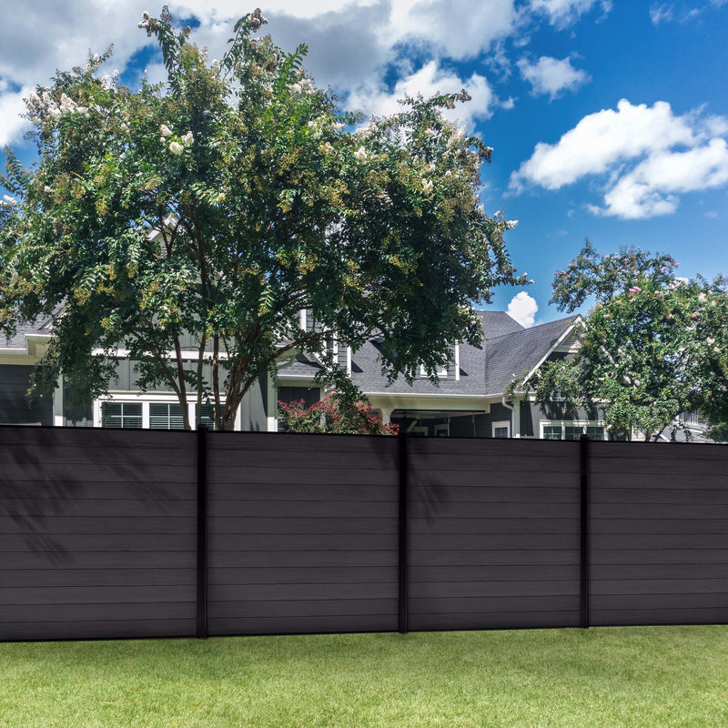 Composite Fence Series 6 ft. x 6 ft. Charcoal Gray Brushed Fence Panel (12-Pack)