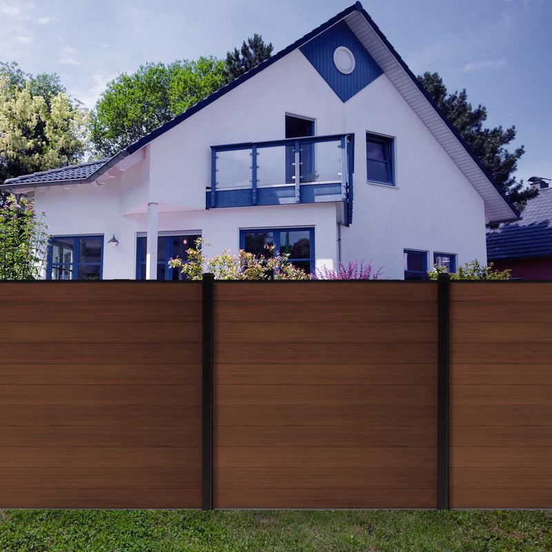 Composite Fence Series 6 ft. x 6 ft. Maple Brown Brushed Fence Panel (12-Pack)