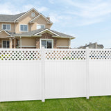 Vinyl Lattice-Top Fence Panel 6 ft. H x 6 ft. W -  Ivory
