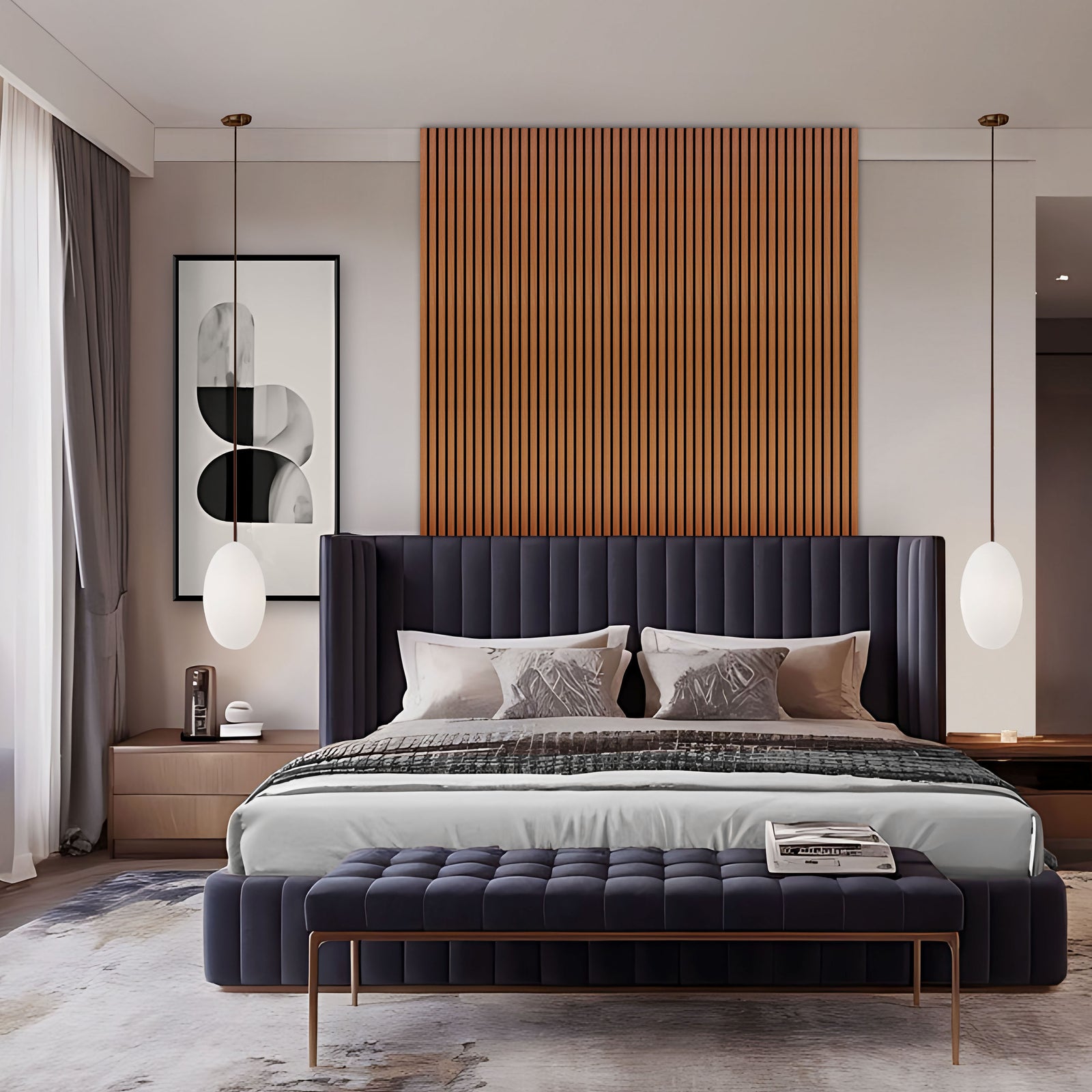 Laminate Slat Acoustic Wall Panels (80-Pack) Hamilton 18.90-inch x