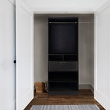 Vienna 78 in H x 102-150 in W Black Closet Organizer Kit