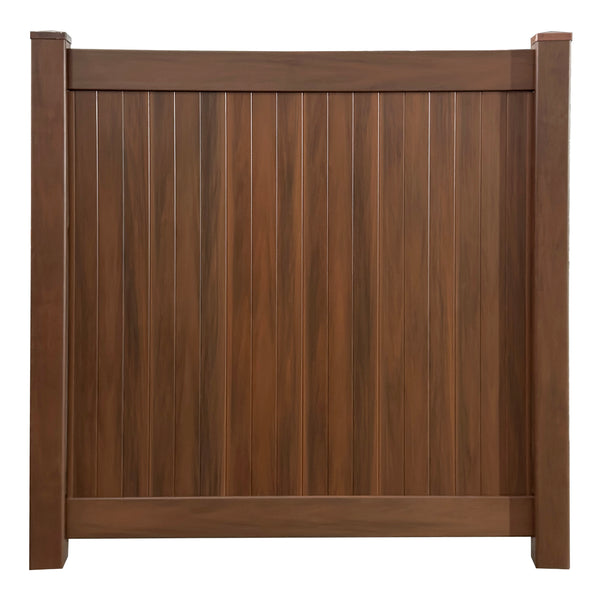 Woodgrain Vinyl Hickory Fence Panel Kit 6 ft. H x 6 ft. W