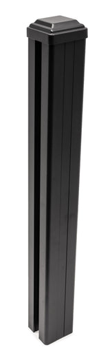 Composite Fence Series 3.15 in. x 3.15 in. x 8 ft. Aluminum In-Ground Fence Post, Black