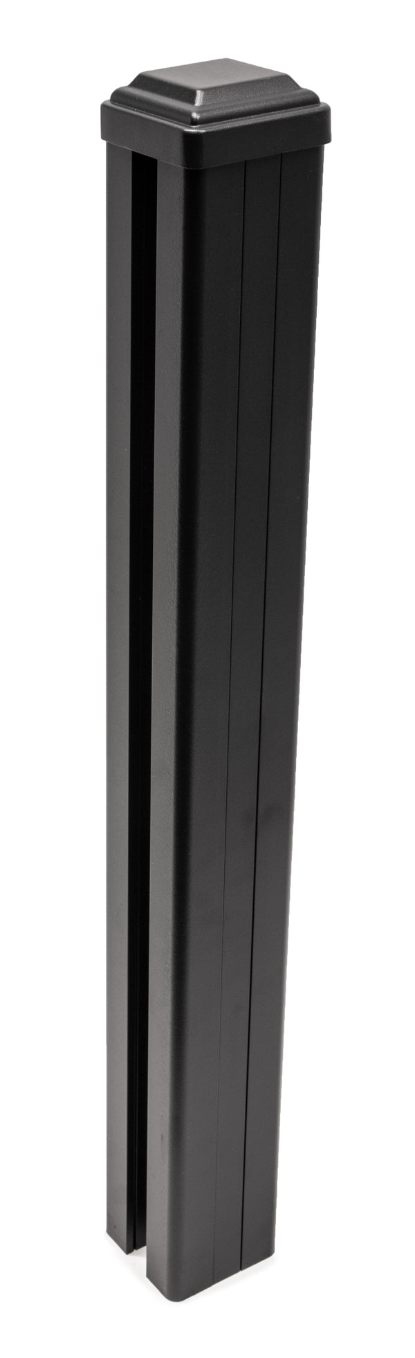 Composite Fence Series 3.15 in. x 3.15 in. x 6 ft. Aluminum Surface Mount Fence Post in Black