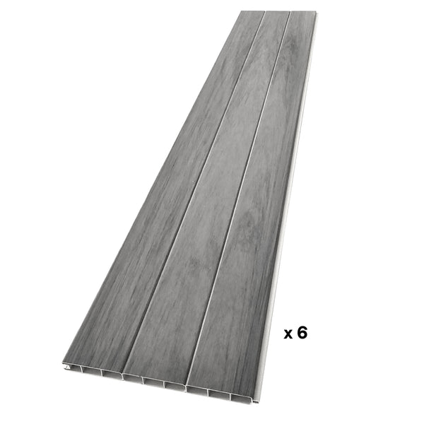 Woodgrain Vinyl Hazy Gray Fence Panel Kit 6 feet. H x 6 feet. W